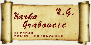 Marko Grabovčić vizit kartica